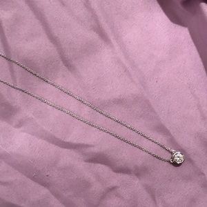 Sterling silver and diamonique necklace